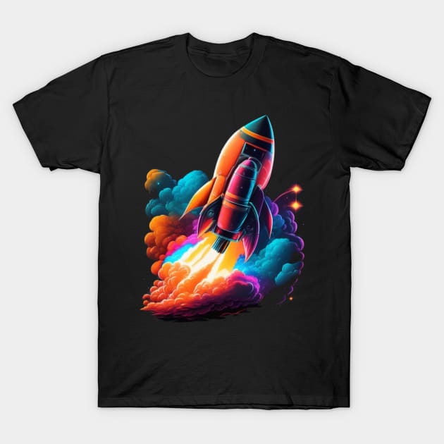 space race spaceship rocket T-Shirt by sukhendu.12